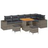 vidaXL Gartensofa-set 9 stk. 6-Sitzanzahl Grau Poly-Rattan