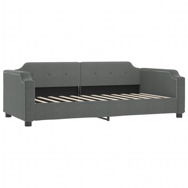 vidaXL Tagesbett Ausziehbar mit Schubladen Dunkelgrau 100x200 cm Stoff