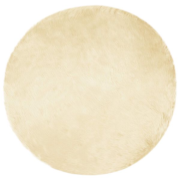 vidaXL Kunstschaffell Teppich Tafalla Creme &Oslash; 100 cm Polyester