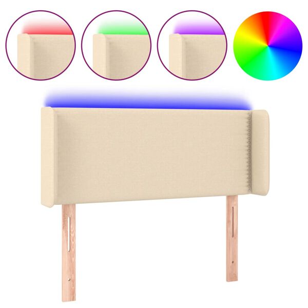 vidaXL LED Kopfteil Creme 83x16x78/88 cm Stoff