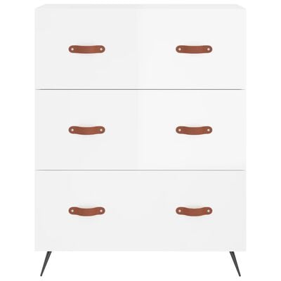 vidaXL Highboard Hochglanz-Weiß 69,5x34x180 cm Holzwerkstoff