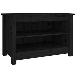 vidaXL Schuhbank Schwarz 70x38x45,5 cm Massivholz Kiefer