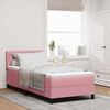 vidaXL LED Boxspringbett mit Matratze mit LED Rosa 100 x 200 cm Samt