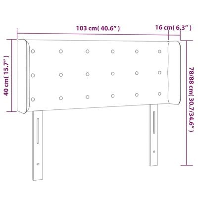 vidaXL LED Kopfteil Dunkelblau 103x16x78/88 cm Samt