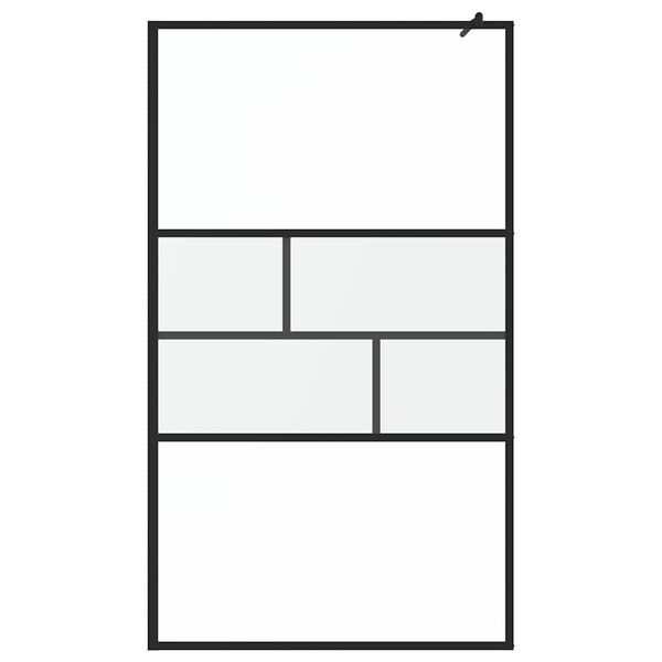 vidaXL Walk-in Duschwand Schwarz 80 x 195 x 0,5 cm Glas und Aluminium