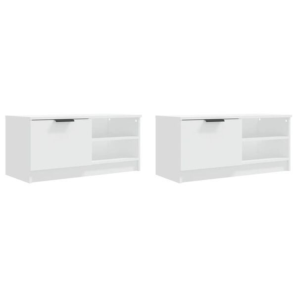 vidaXL TV-Schr&auml;nke 2 Stk. Wei&szlig; 80x35x36,5 cm Holzwerkstoff