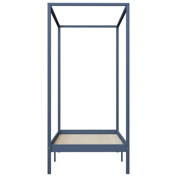 vidaXL Himmelbett-Gestell Grau Massivholz Kiefer 100 x 200 cm