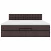 vidaXL Ottomane Bett mit Matratze & LEDs Dunkelbraun 180x200 cm Stoff