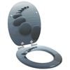 vidaXL Soft-Close Toilettensitz Grau 44 x 38 cm MDF-Platte