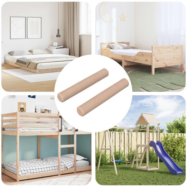 vidaXL Holzd&uuml;bel 2 pcs Natur &Oslash; 6 x 40 mm Massivholz
