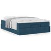 vidaXL Ottoman-Bett mit Matratze Dunkelblau 140x200 cm Samt