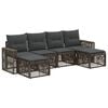 vidaXL Gartensofa-set 6 Stk. Grau und Dunkelgrau Poly-Rattan
