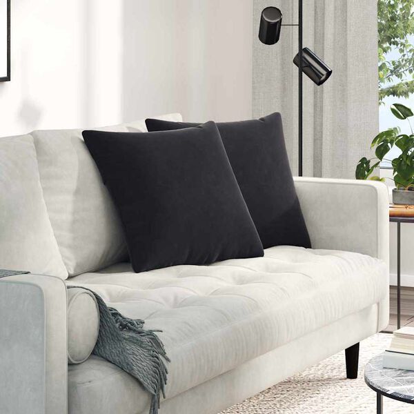 vidaXL Sofakissen 2 St&uuml;ck Schwarz 50 x 50 cm Cordstoff