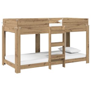 vidaXL Etagenbett f&uuml;r Kinder Artisan-Eiche 100 x 200 cm Holzwerkstoff