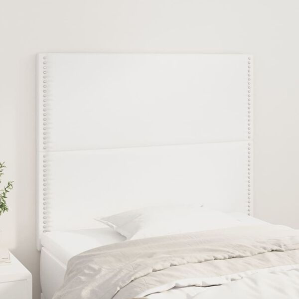 vidaXL Kopfteil Wei&szlig; 100x5x118/128 cm Kunstleder