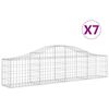 vidaXL Gabionen mit Hochbogen 7 Stk. 200x30x40/60 cm Verzinktes Eisen