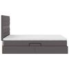 vidaXL Bett mit Stauraum und LED Grau 140 x 190 cm Kunstleder