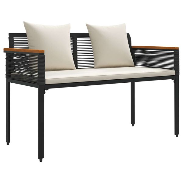 vidaXL Bank Outdoor Schwarz und Cremewei&szlig; 117 x 54 x 74,5 cm
