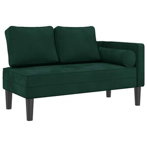 vidaXL Chaiselongue mit Kissen Dunkelgr&uuml;n Samt