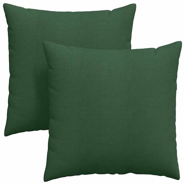 vidaXL Sofakissen 2 St&uuml;ck Dunkelgr&uuml;n 60 x 60 cm Cordstoff