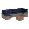 vidaXL Gartensofa-set 8 stk. Grau und Marineblau Poly-Rattan