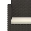 vidaXL 3-tlg. Garten-Sofagarnitur mit Kissen Schwarz Poly Rattan