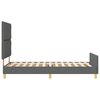 vidaXL Bettgestell mit Kopfteil Dunkelgrau 90 x 190 cm Stoff