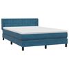 vidaXL Boxspringbett mit Matratze Dunkelblau 140x210 cm Samt