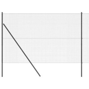 vidaXL Zaunpfosten Grau 50 x 1,5 m (16 x 16 mm Maschen) Stahl und PVC