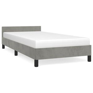 vidaXL Bettgestell ohne Matratze Hellgrau 90x200 cm Samt