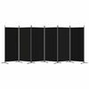 vidaXL 6-tlg. Paravent Schwarz 520x180 cm Stoff