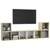 vidaXL 3-tlg. TV-Schrank-Set Wei&szlig; Sonoma-Eiche Holzwerkstoff