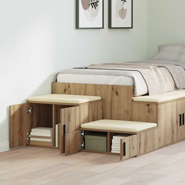 vidaXL Aufbewahrungsschrank 2 pcs Artisan-Eiche 127 x 41 x 40 cm