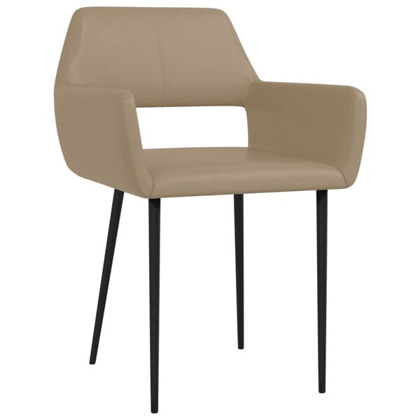 vidaXL Esszimmerst&uuml;hle 2 Stk. Cappuccino-Braun Kunstleder