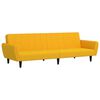 vidaXL Schlafsofa 2-Sitzer mit Hocker Gelb Samt