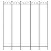 vidaXL 5-tlg. Paravent Wei&szlig; 200x220 cm Stoff