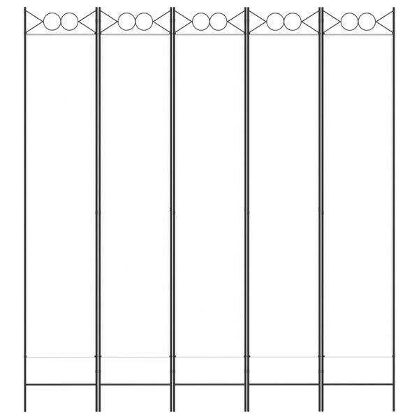 vidaXL 5-tlg. Paravent Wei&szlig; 200x220 cm Stoff
