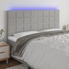 vidaXL LED Kopfteil Hellgrau 200x5x118/128 cm Stoff