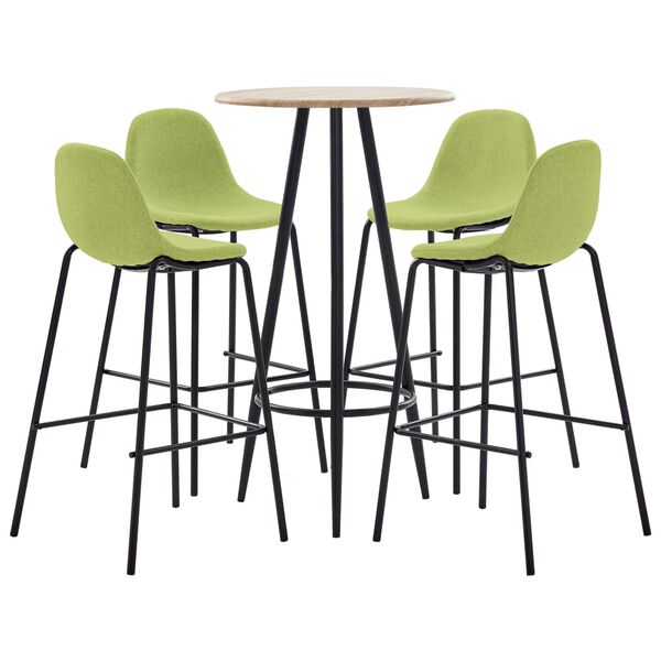 vidaXL 5-tlg. Bar-Set Stoff Gr&uuml;n