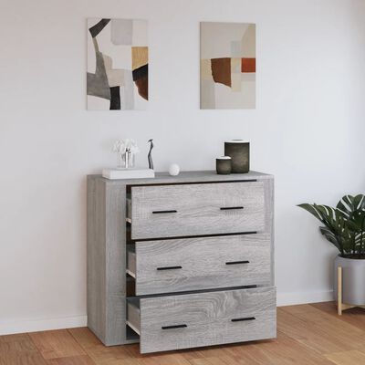 vidaXL Sideboard Grau Sonoma 80x33x70 cm Holzwerkstoff