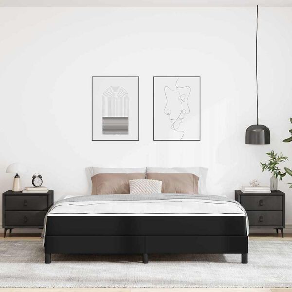 vidaXL Bettrahmen mit Matratze Schwarz 180 x 200 cm Stoff