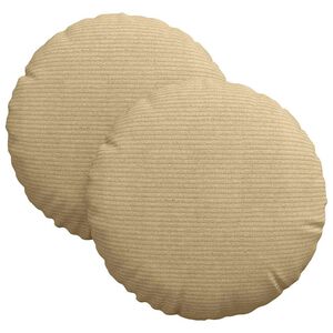 vidaXL Sitzkissen 2 stk. Cordstoff Grau-Gr&uuml;n &Oslash;30 x 13 cm