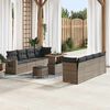 vidaXL Gartensofa-set mit Kissen 11 pcs Grau Poly Rattan