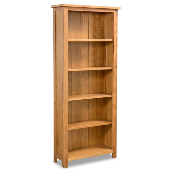 vidaXL B&uuml;cherregal 5 F&auml;cher 60x22,5x140 cm Massivholz Eiche