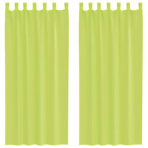 vidaXL Voile Vorh&auml;nge mit Lasche 2 Stk. Apfelgr&uuml;n
