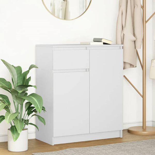 vidaXL Sideboard mit Schublade Wei&szlig; 71x35x84 cm Holzwerkstoff