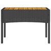 vidaXL Gartenbank 2-Sitzer mit Kissen und Tisch Schwarz Poly Rattan
