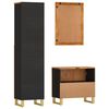 vidaXL 3-tlg. Badschrank-Set Braun und Schwarz Massivholz Mango