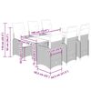 vidaXL 7-tlg. Garten-Bistro-Set mit Kissen Schwarz Poly Rattan