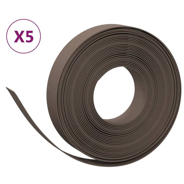 vidaXL Rasenkanten 5 Stk. Braun 10 m 10 cm Polyethylen
